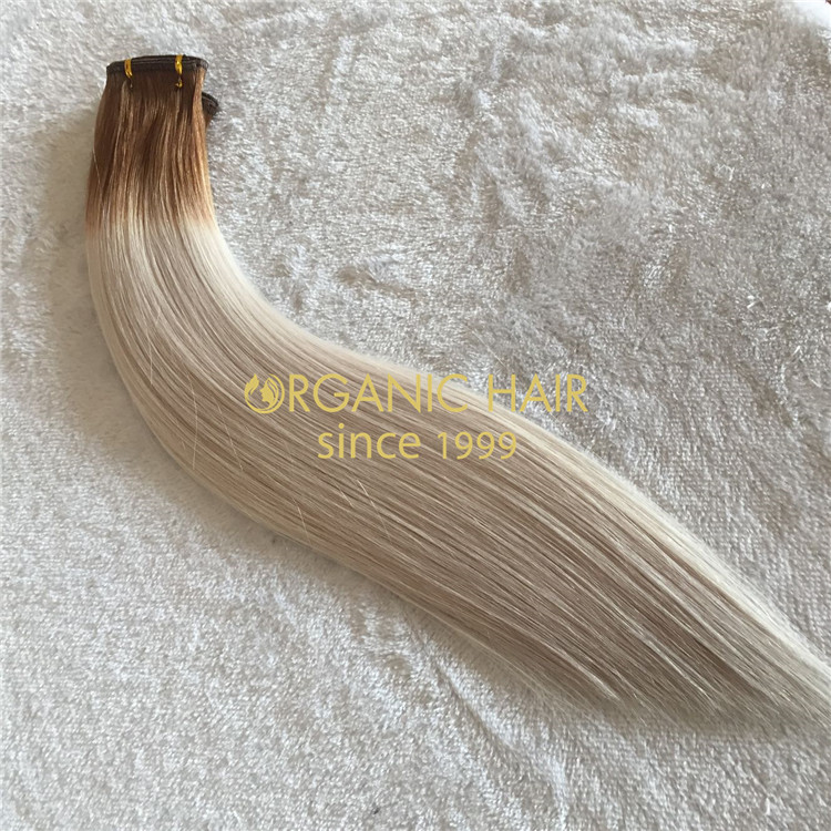 Human full cuticle hair flat weft extensions on sale X155